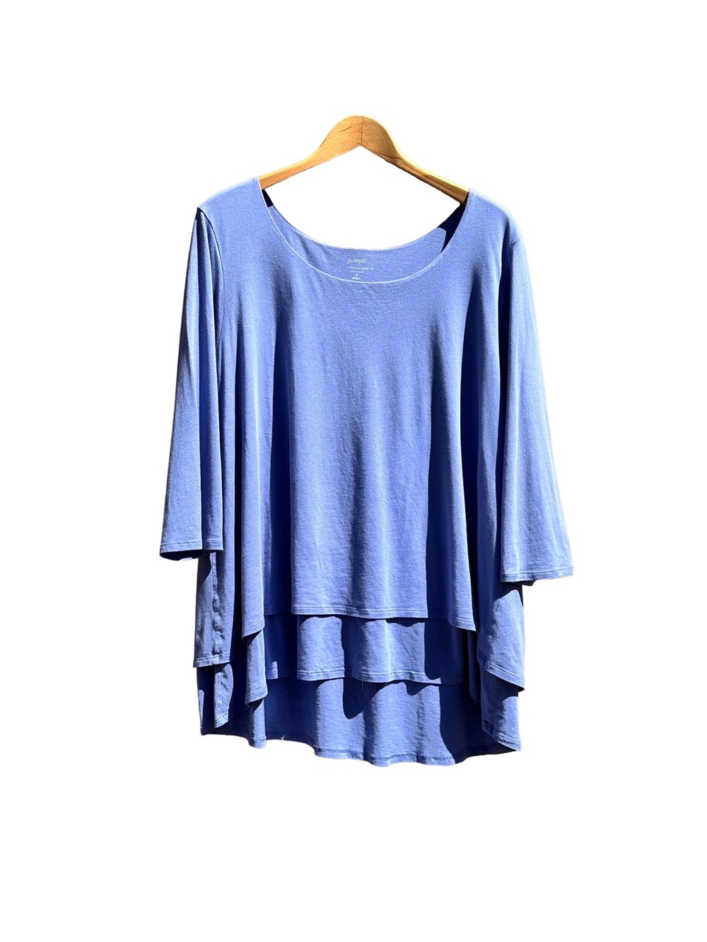 J Jill Elliptical Layered Top Blue Women’s Plus Size 3X XXXL